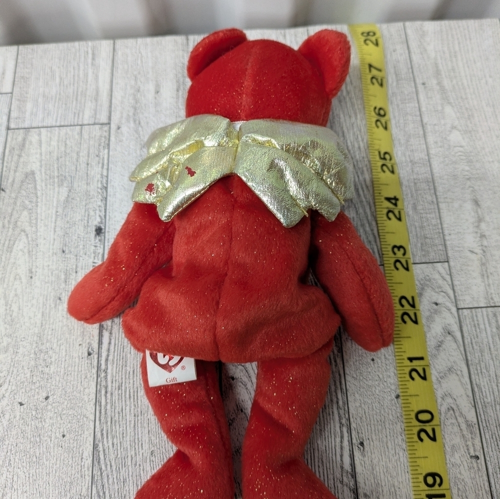 Ty Gift Sparkling Red Bear with Gold Accents - Picture 3 of 5